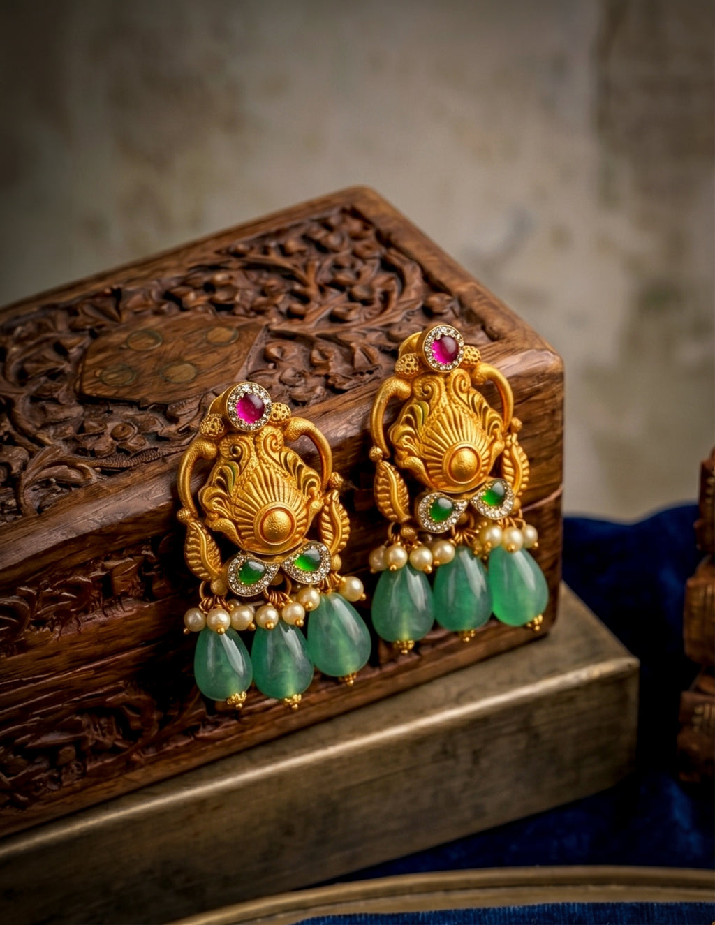 antique temple earrings