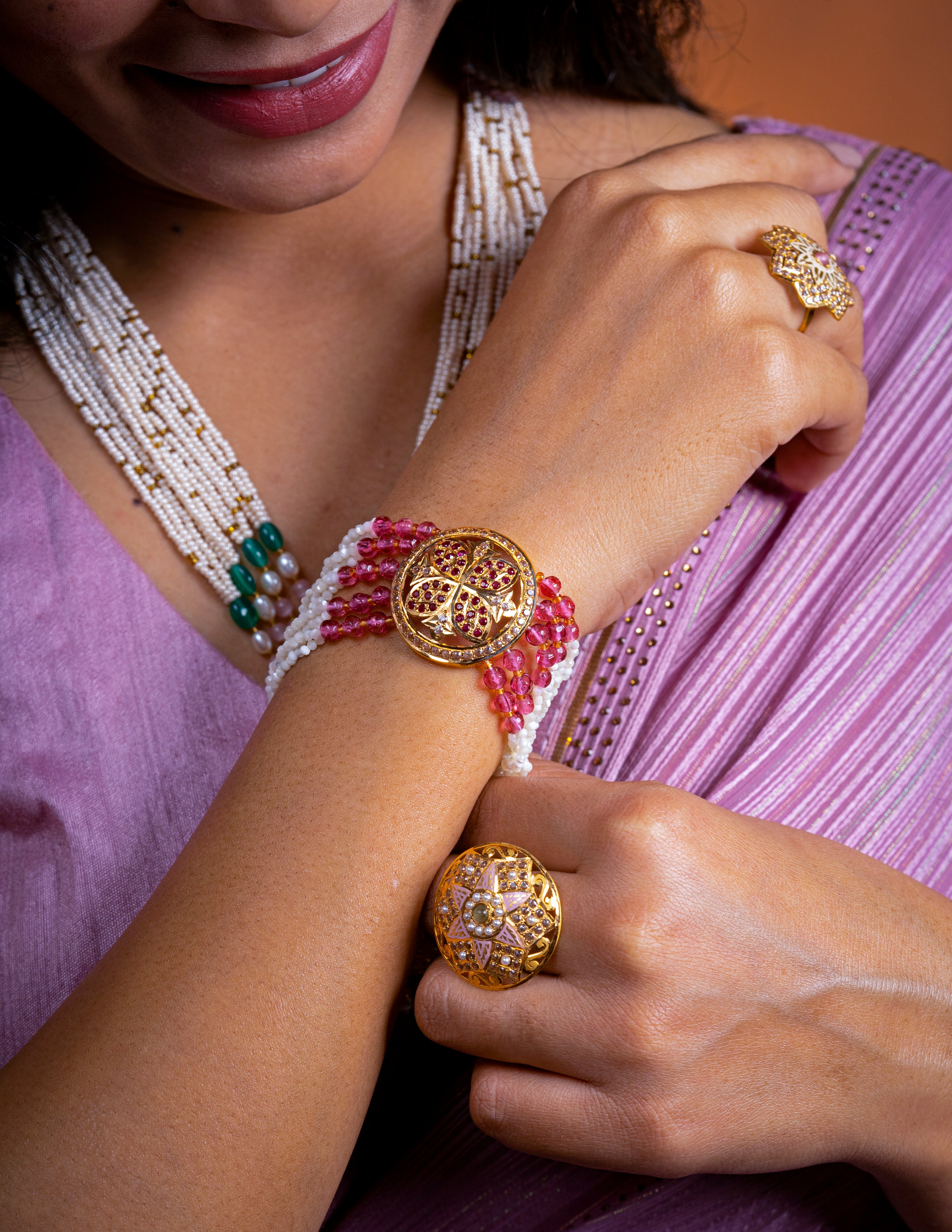 gold jadau bracelet