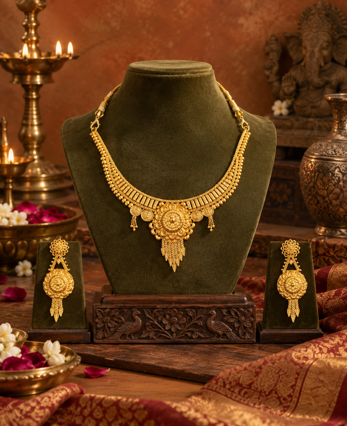 traditional gold necklace set