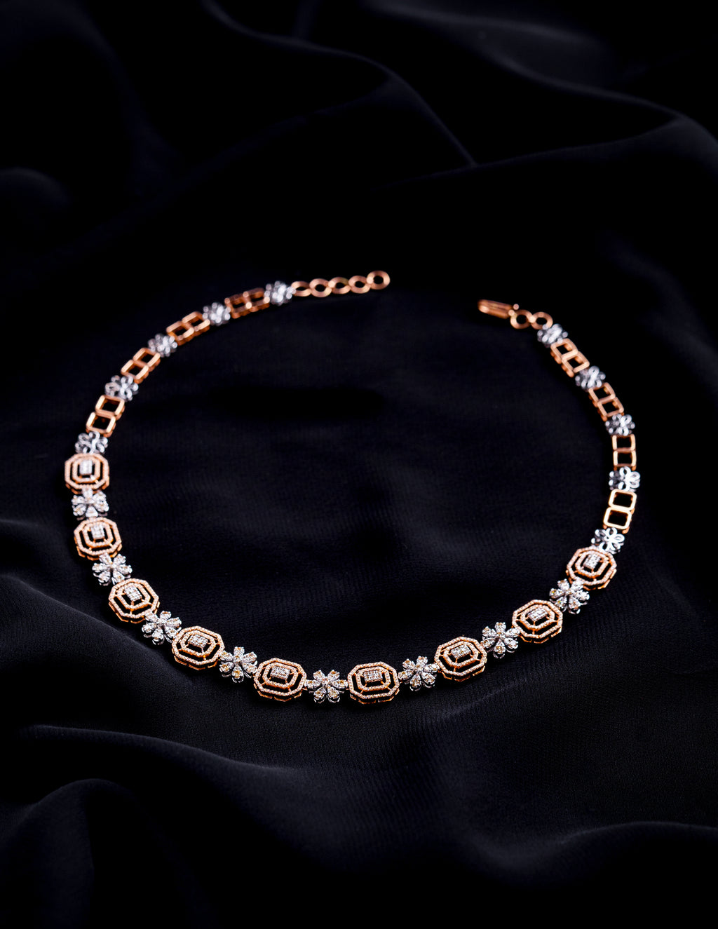 rose gold diamond neckline